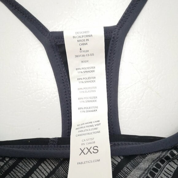 NWT Fabletics Ladies Size XXS Black & Grey Moisture Wicking Norwalk Tank Top - Picture 5 of 10